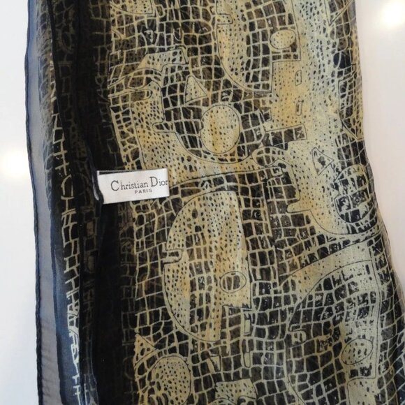 NEW AUTHENTIC RARE 2022 100% SILK CHRISTIAN DIOR PARIS SCARF SCARVE GOLD 60"X20" - Picture 14 of 15